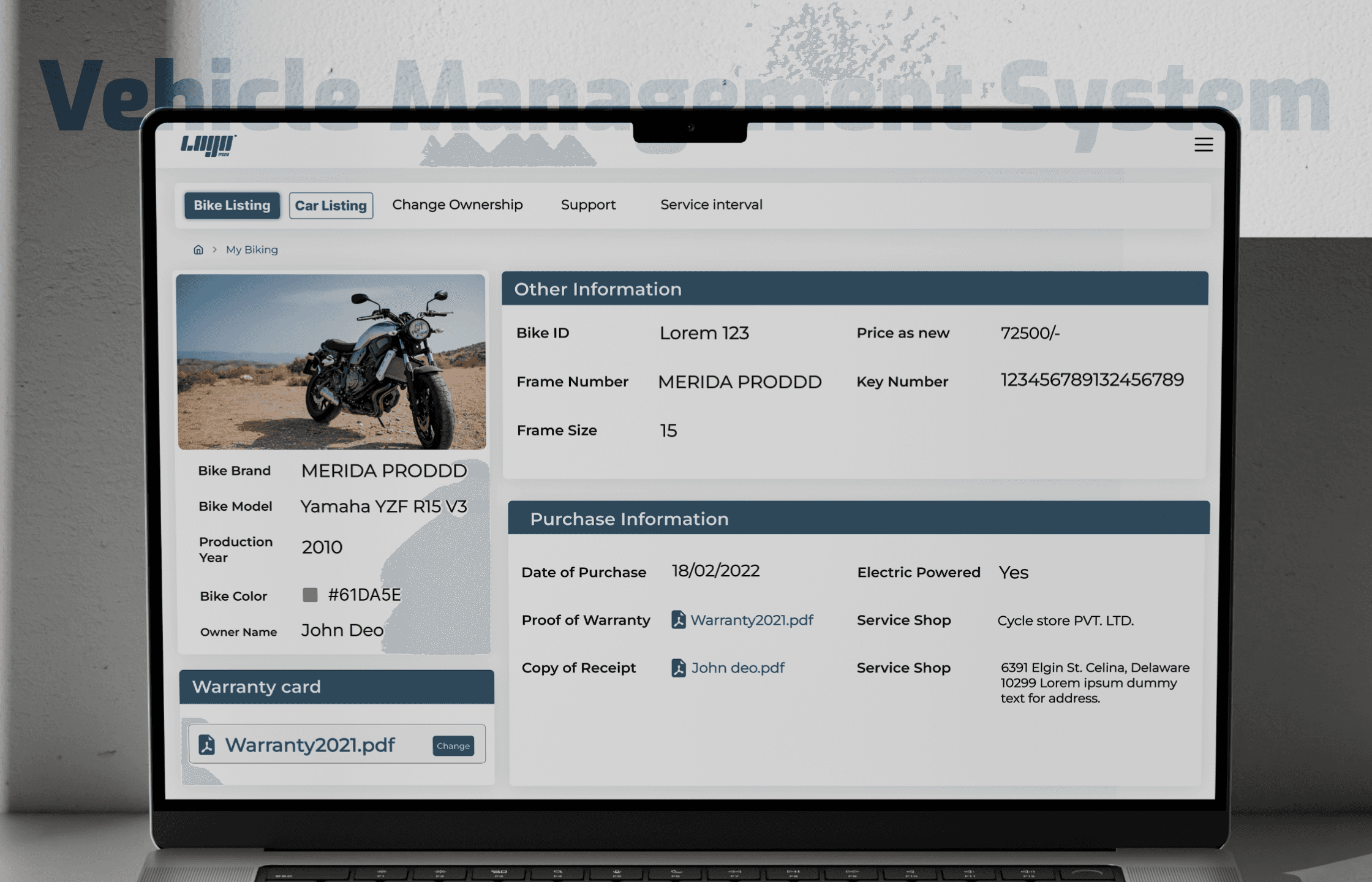 Real-Time Vehicle Management Platform : Effectively Manage Bike & Cars