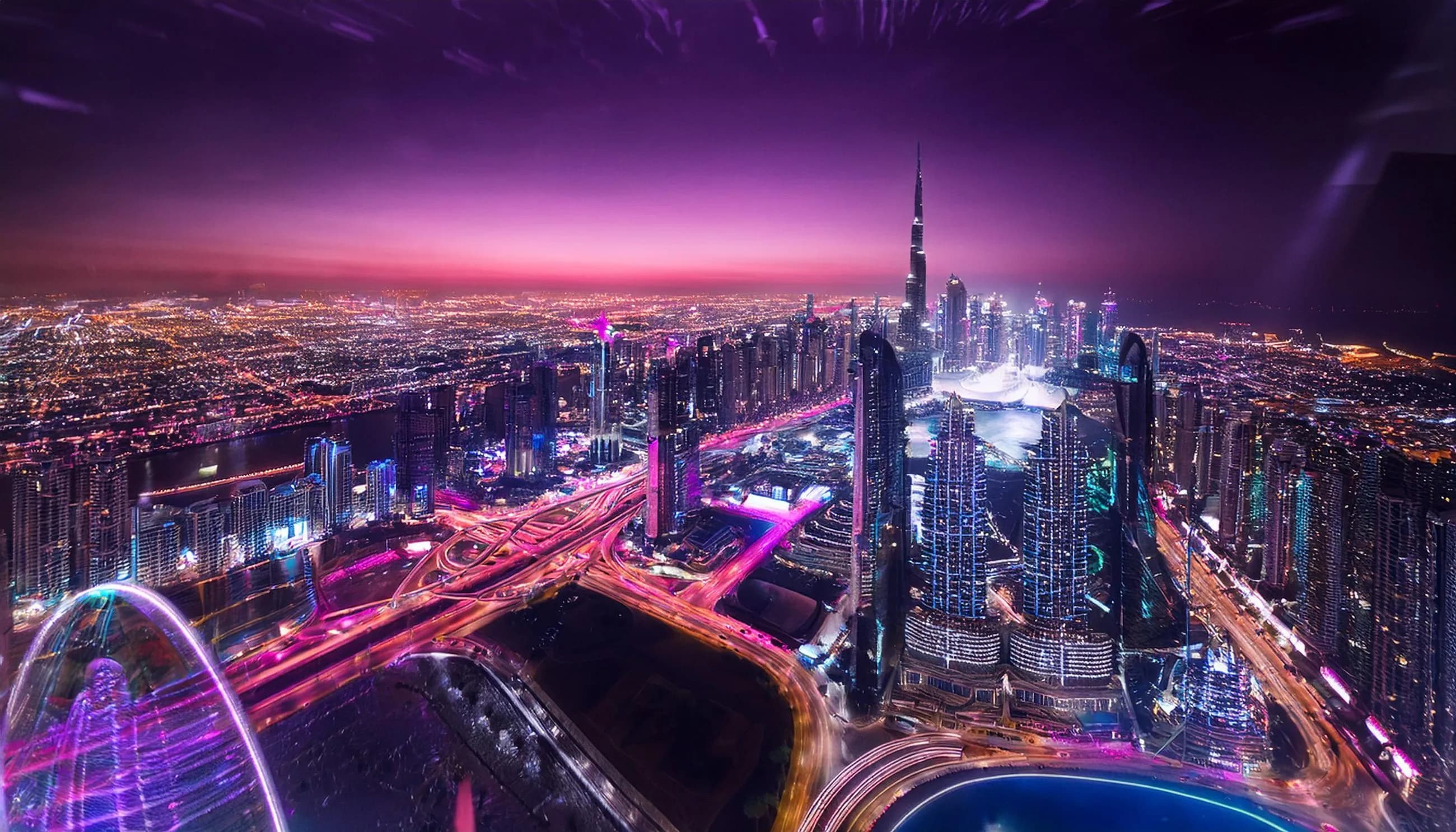 Dubai Skyline at Night