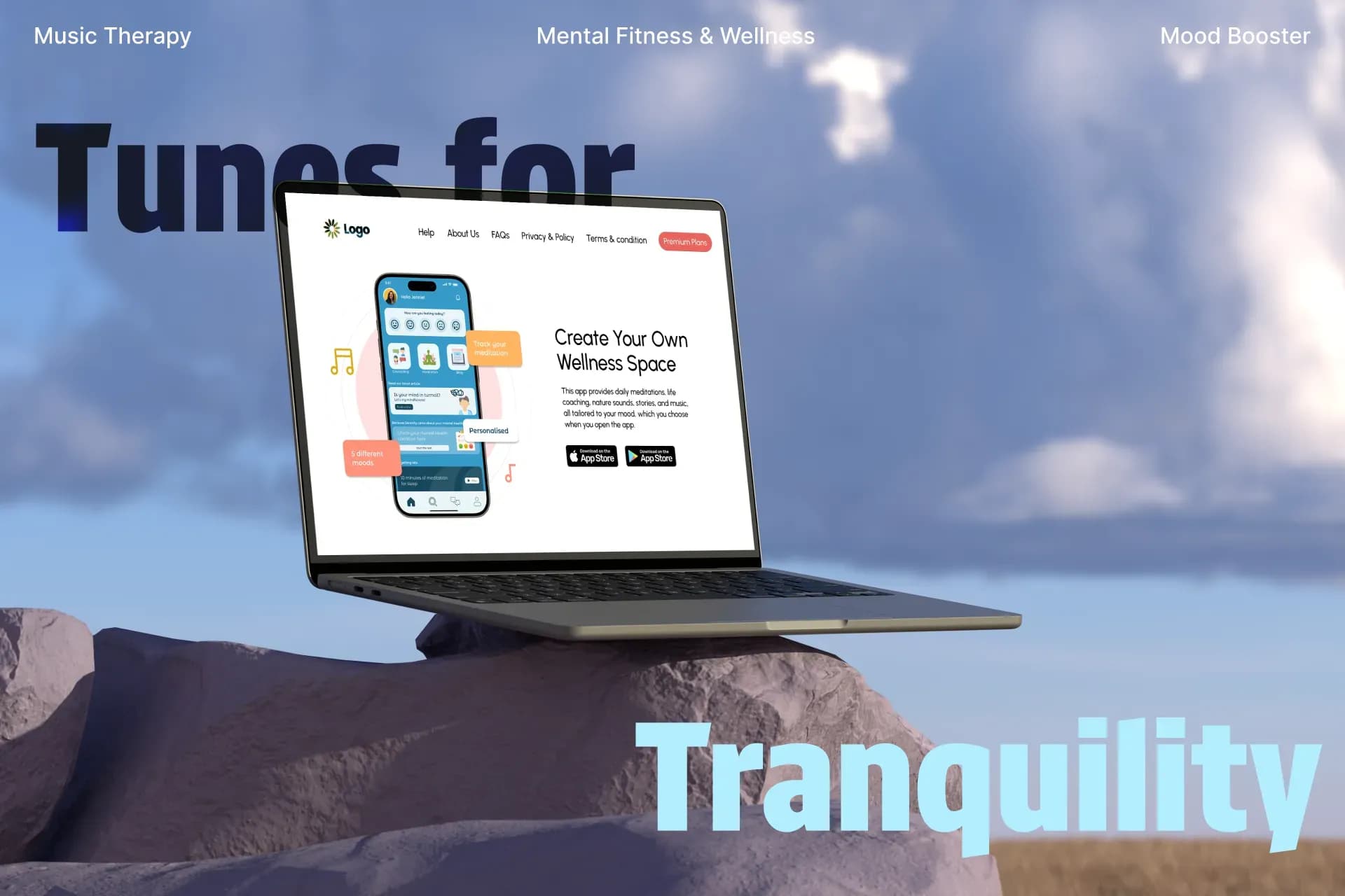 Boost Mental Health: Mood Tracker & Music Therapy App