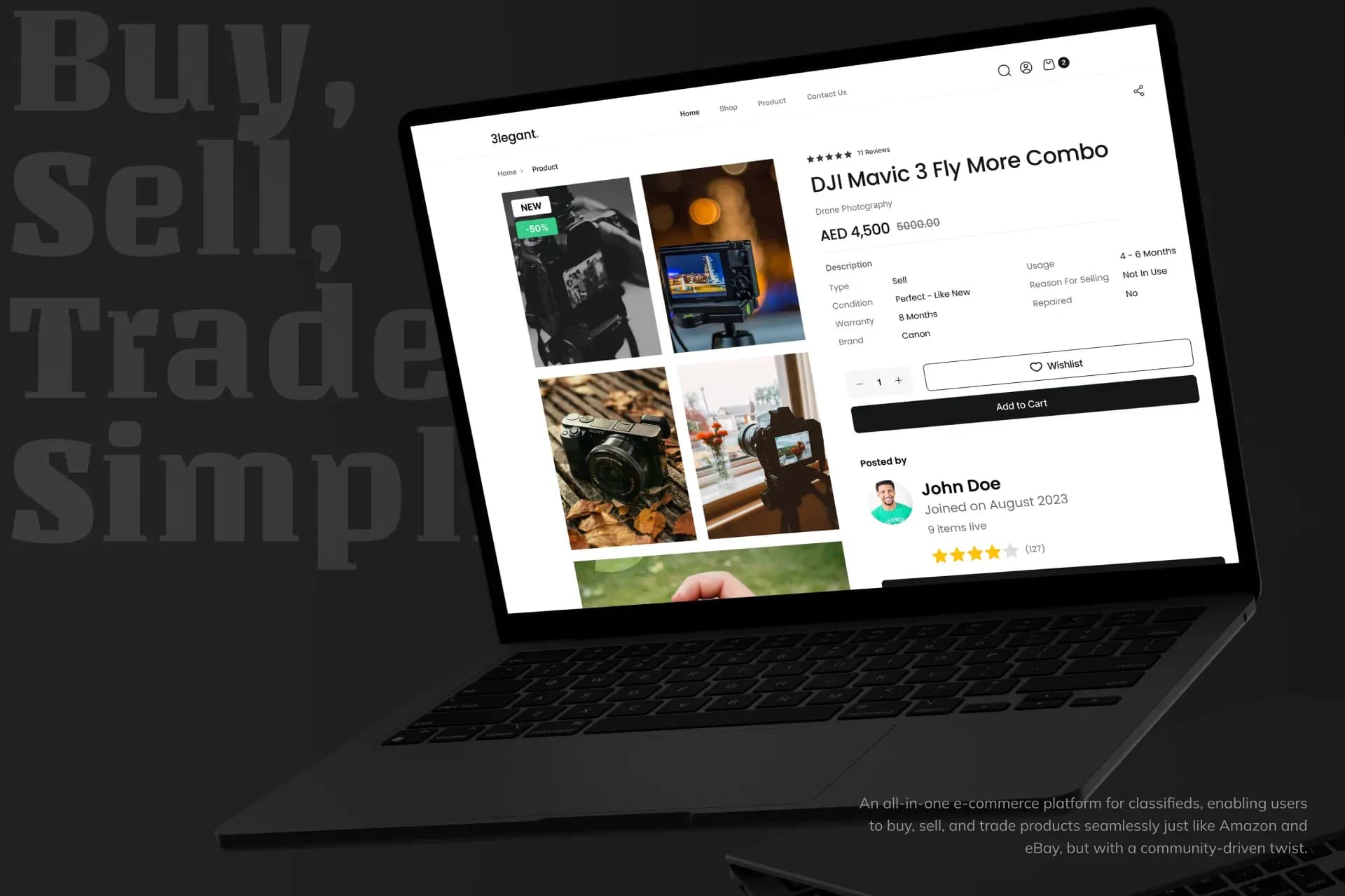 E-Commerce Platform for Classifieds: Amazon, eBay like Buy-Sell-Trade Products and More