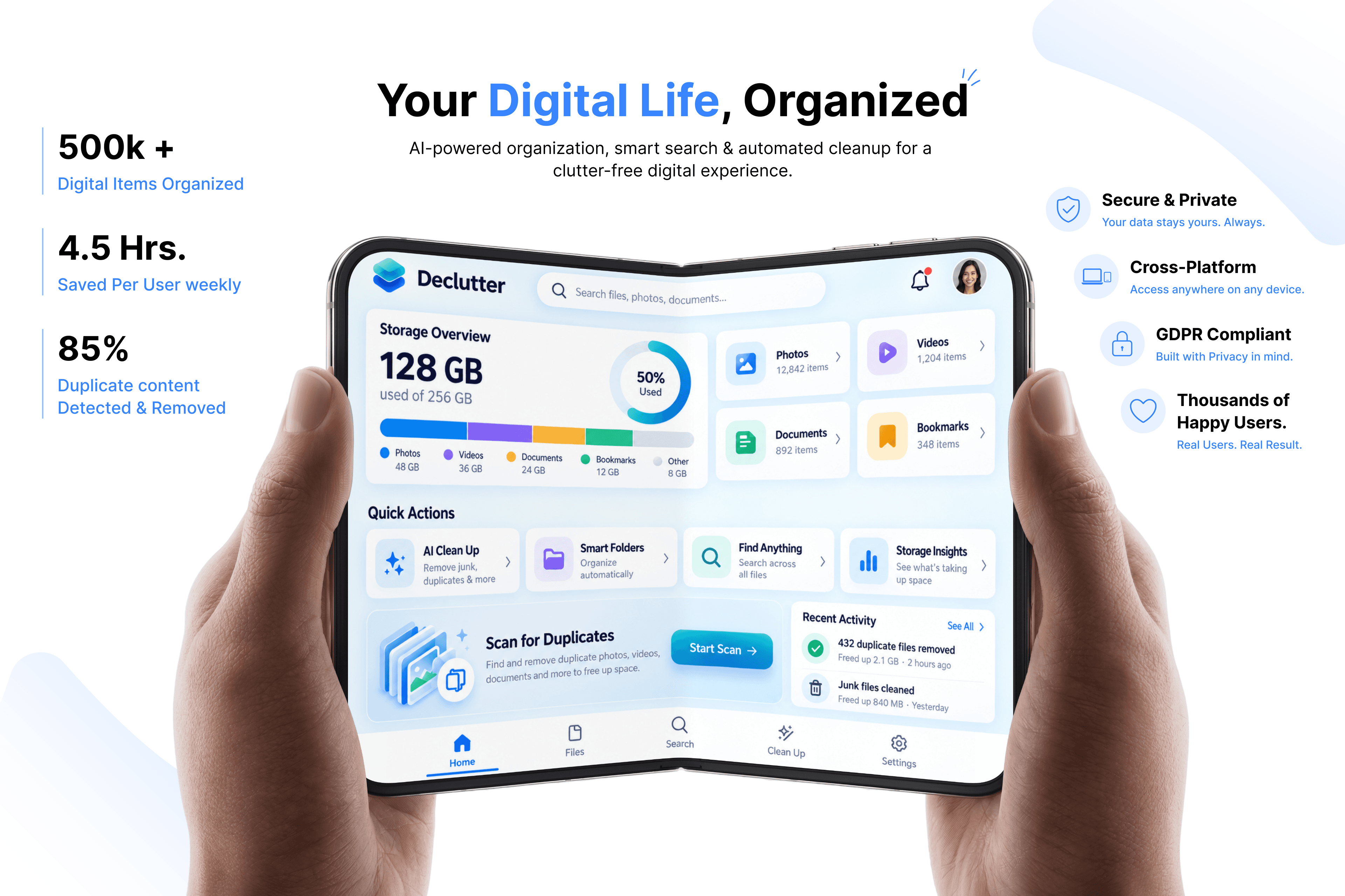 Digital Declutter App with Smart Decluttering Tools